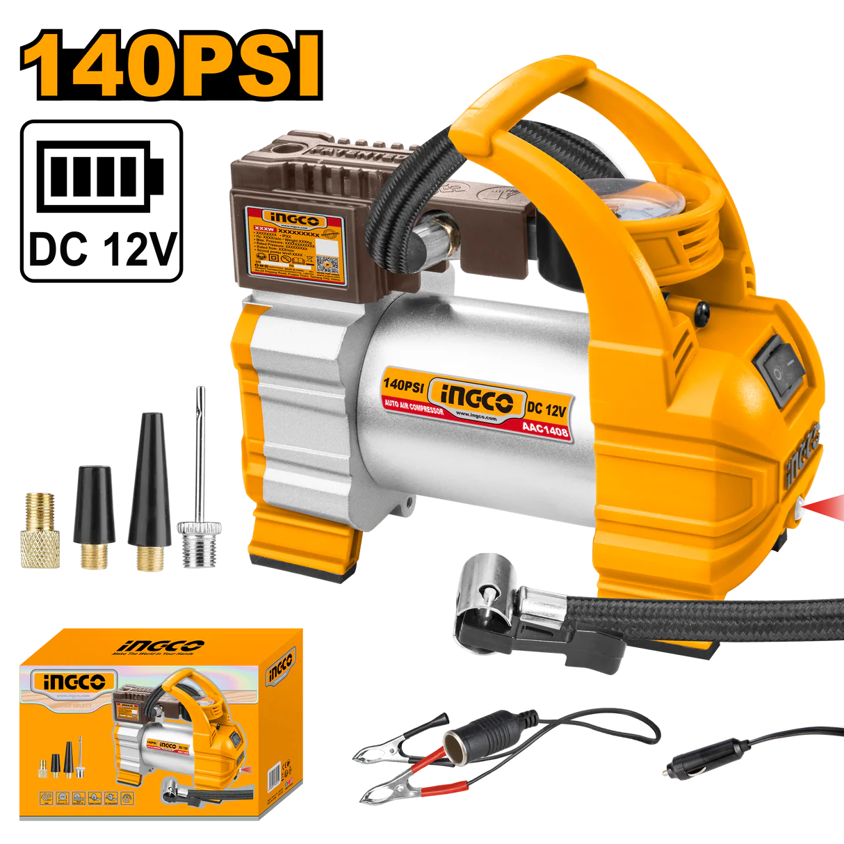 كمبريصة هواء سيارات (رأس واحد) انكو