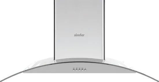 شفاط 90 سم ستيل محني زجاج ADC 8930