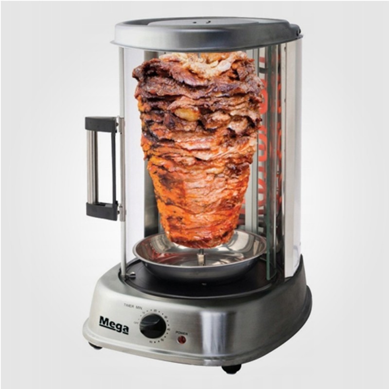 ماكنة شاورما ميجا مع غطاء زجاج 1500 W